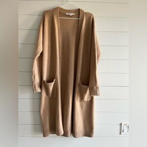 LOFT Tan Open Front Cardigan
